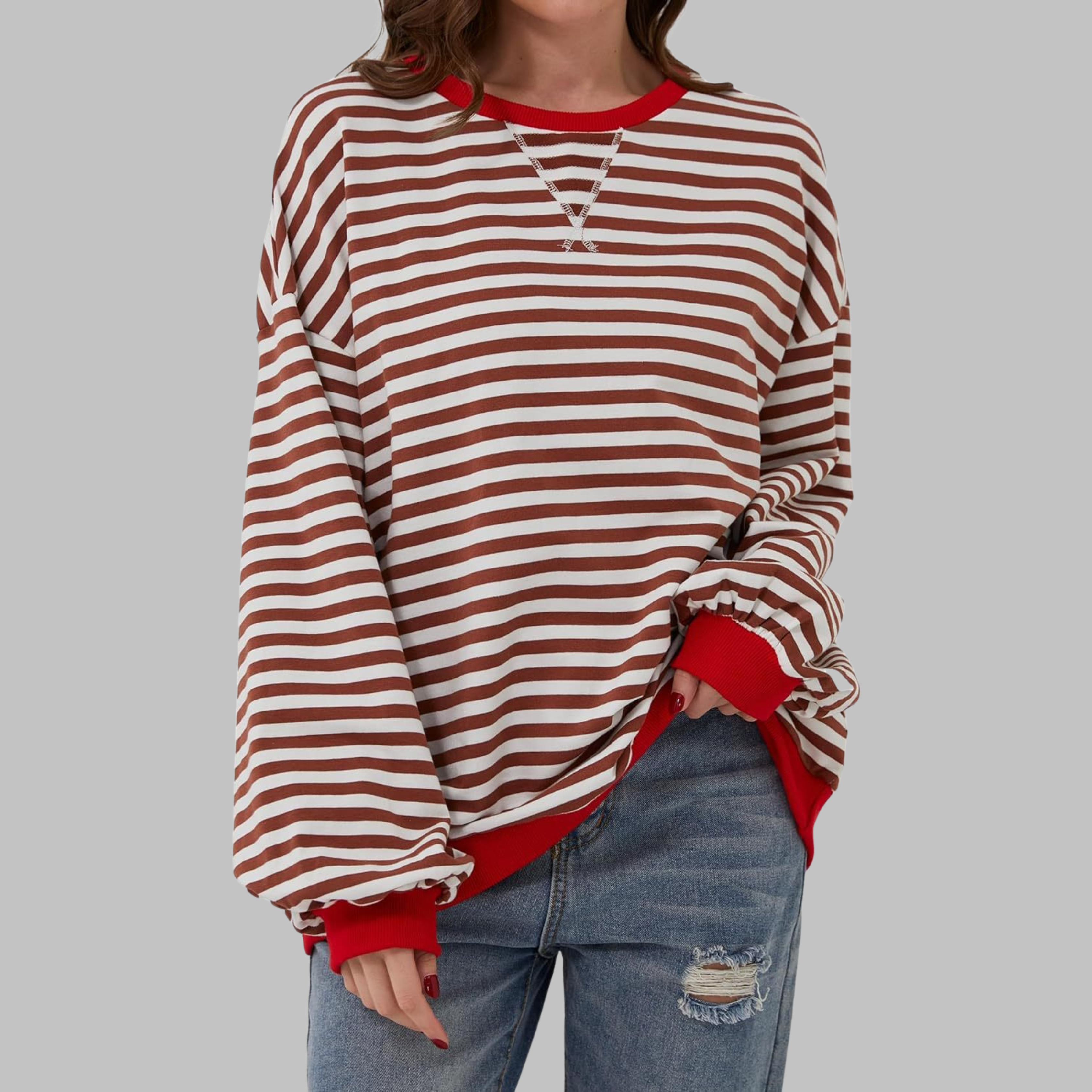 ELARA | Striped jumper with ribbed edges
