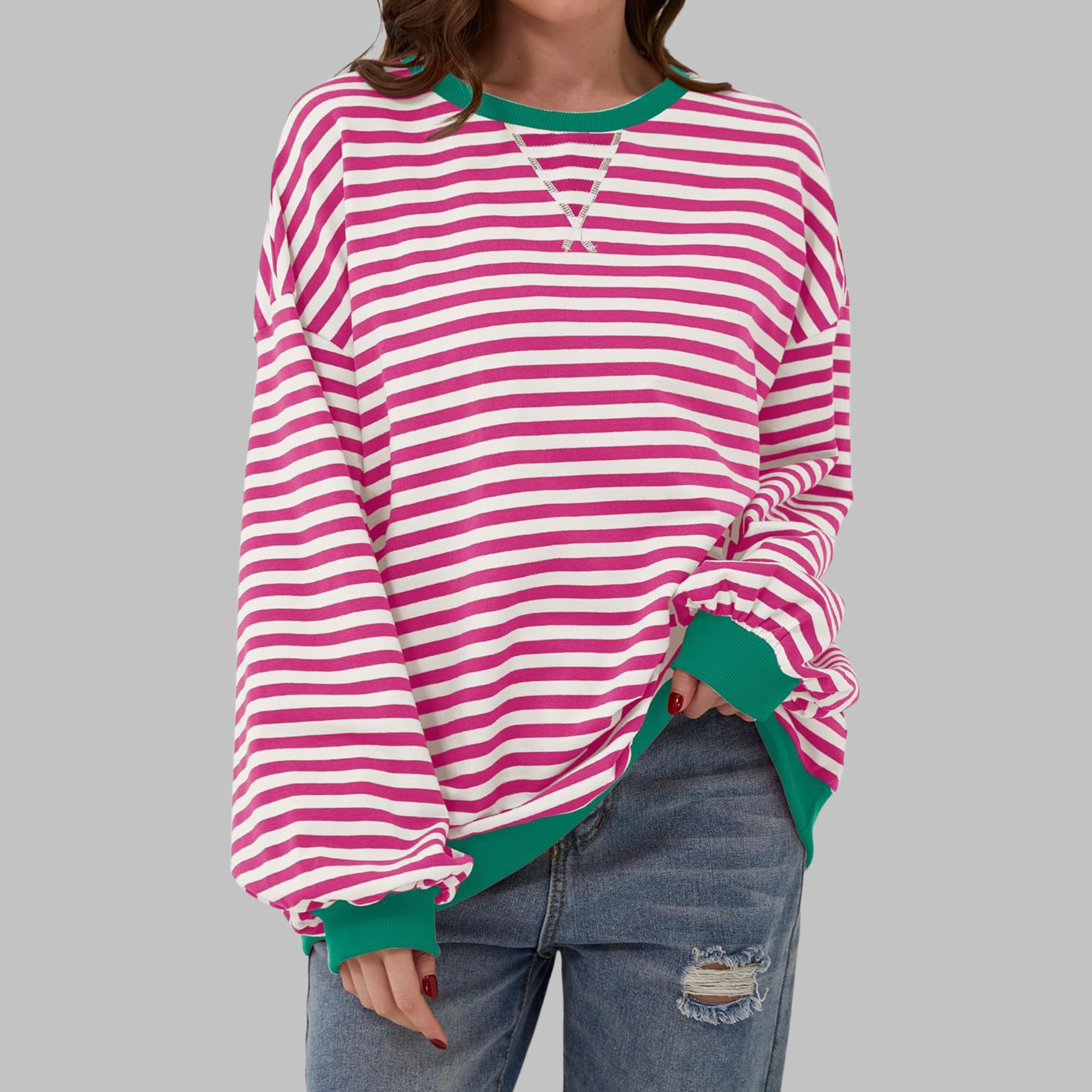 ELARA | Striped jumper with ribbed edges