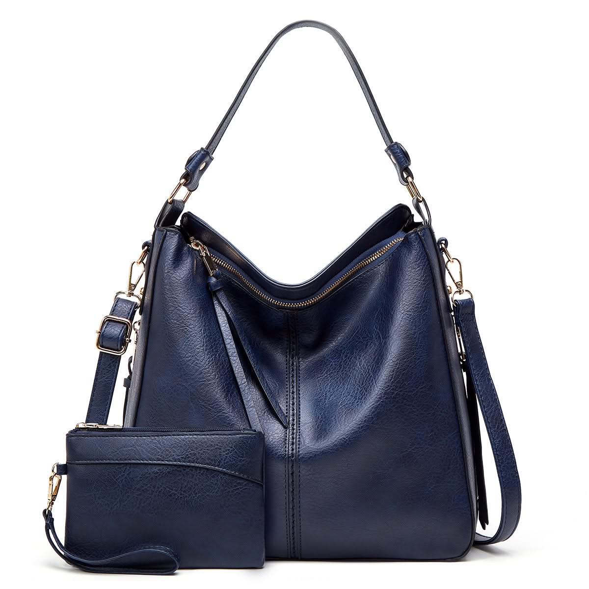 VICTORIA | Leather hobo bag with adjustable strap