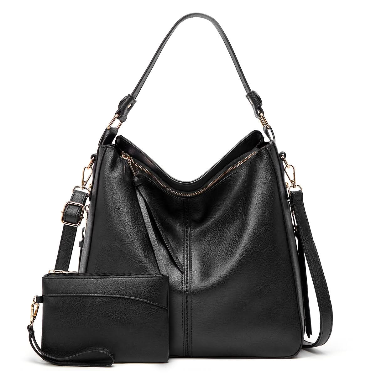 VICTORIA | Leather hobo bag with adjustable strap