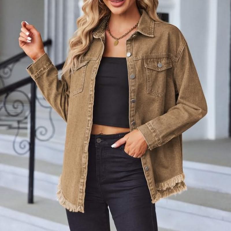 RHETT | Denim jacket with frayed hem