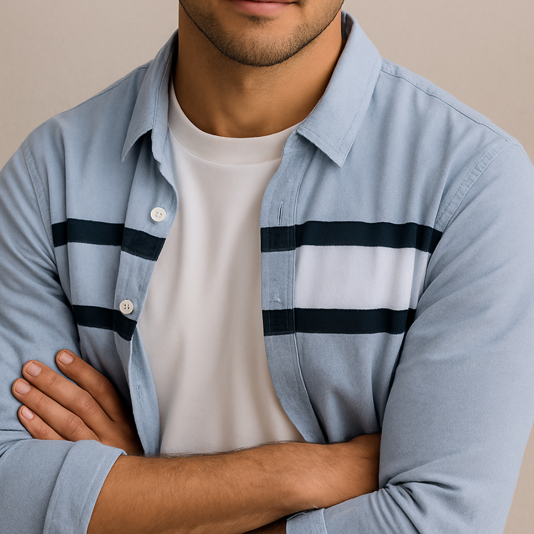 TOMMY | Shirt with contrast stripe panel