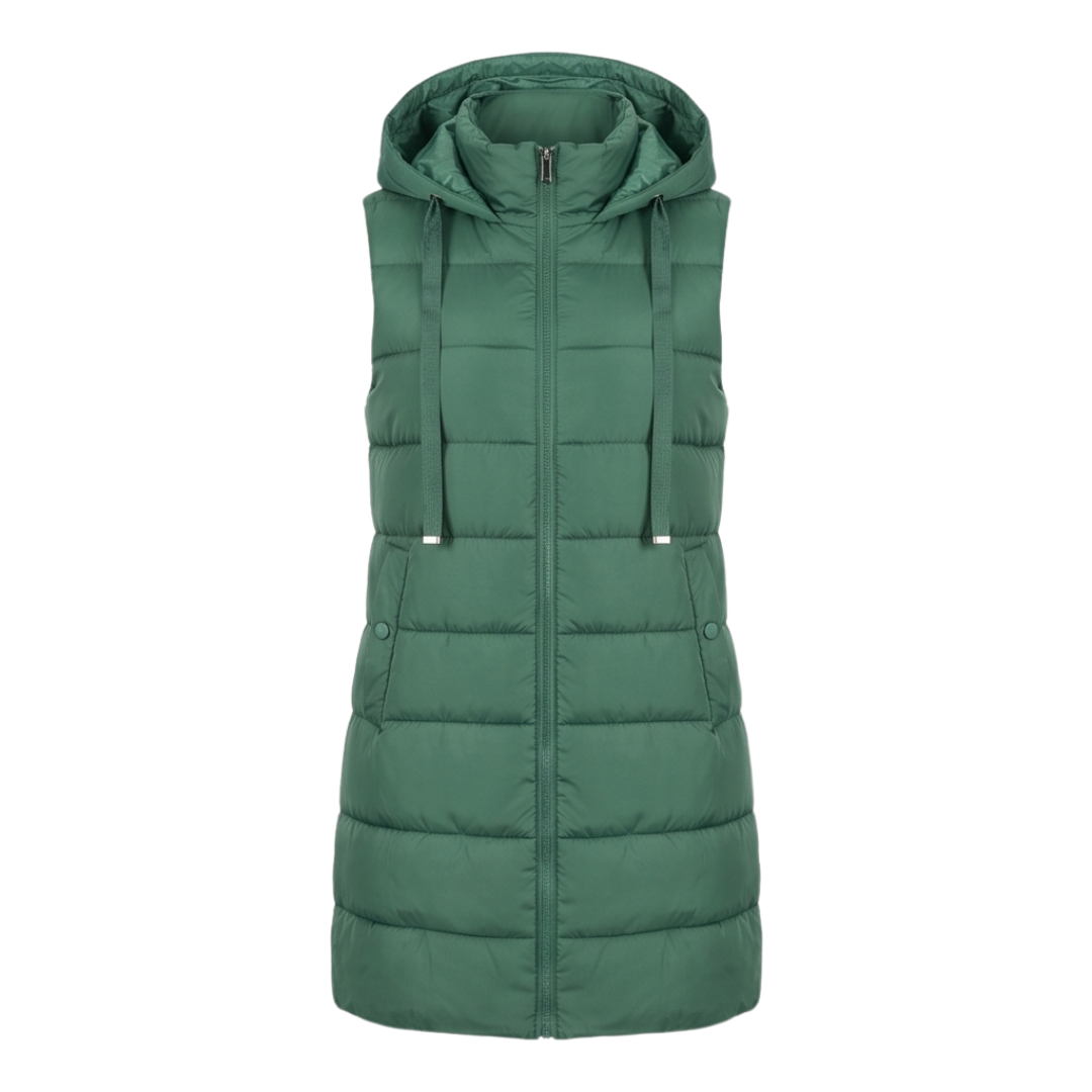 AVELINE | Longline hooded puffer vest