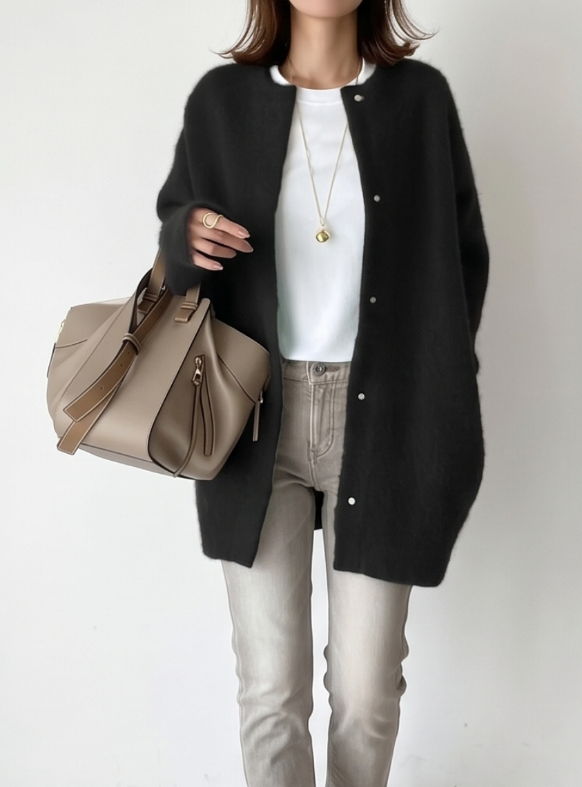 CHARLOTTE | Long cashmere cardigan