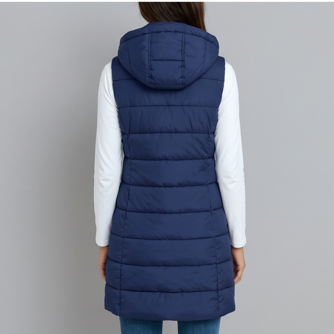 AVELINE | Longline hooded puffer vest
