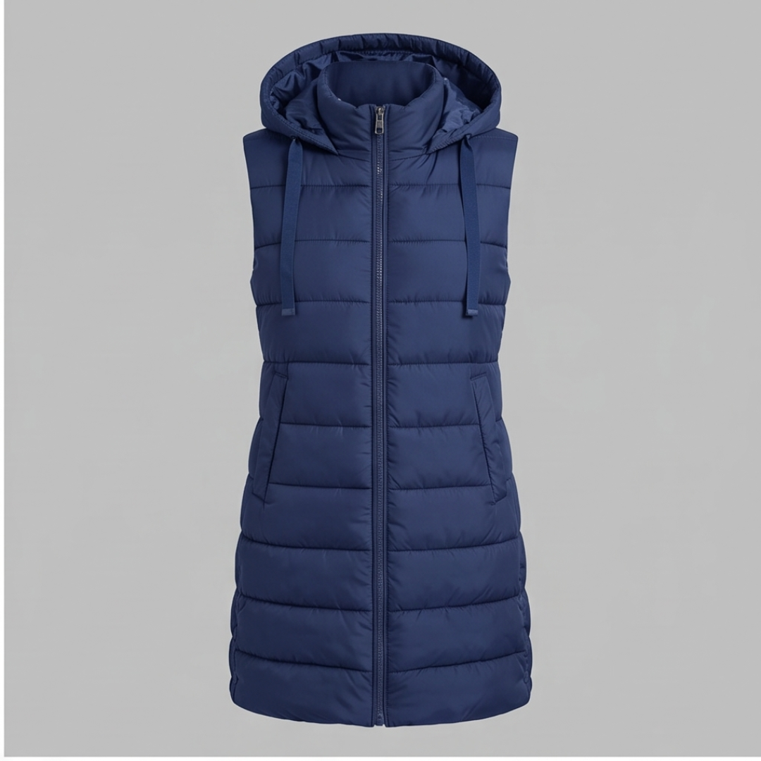 AVELINE | Longline hooded puffer vest