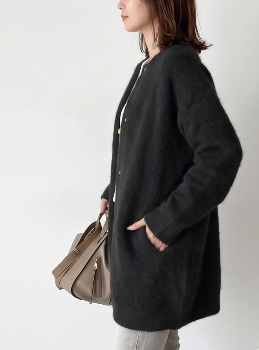 CHARLOTTE | Long cashmere cardigan