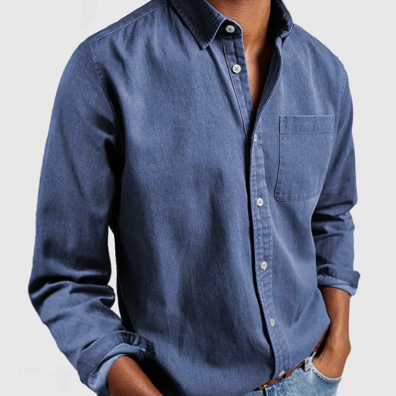 ALEXANDAR | Denim shirt with button-through front