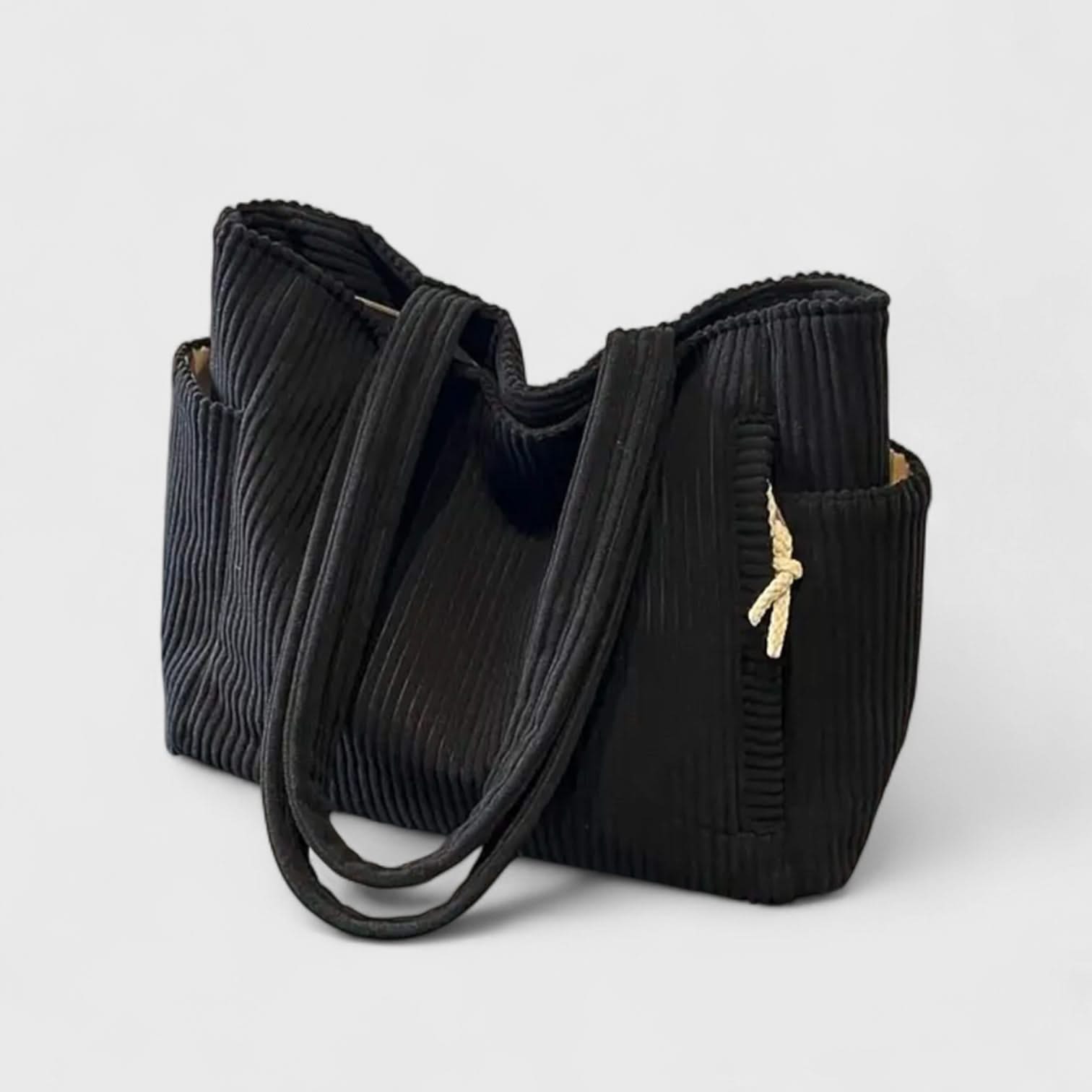 CAMILLE | Tote bag with corduroy texture