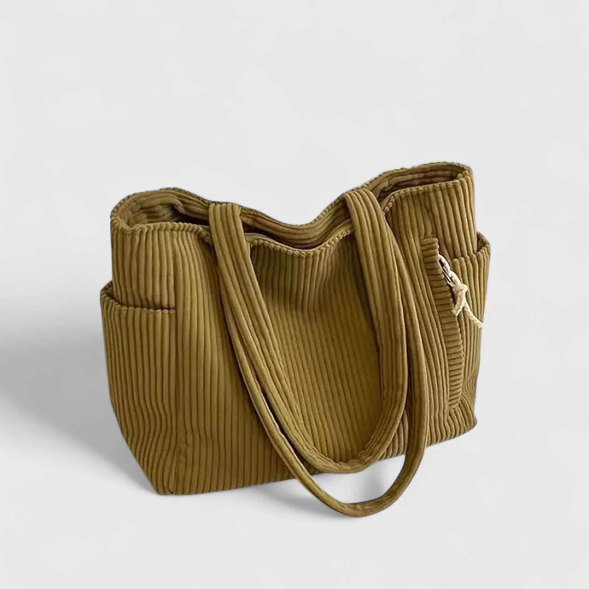 CAMILLE | Tote bag with corduroy texture
