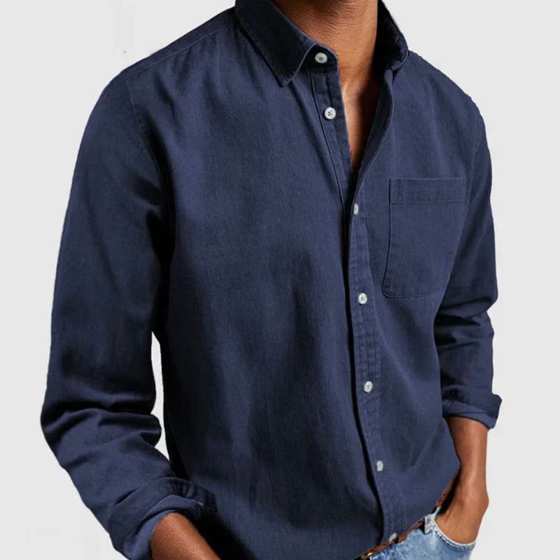 ALEXANDAR | Denim shirt with button-through front