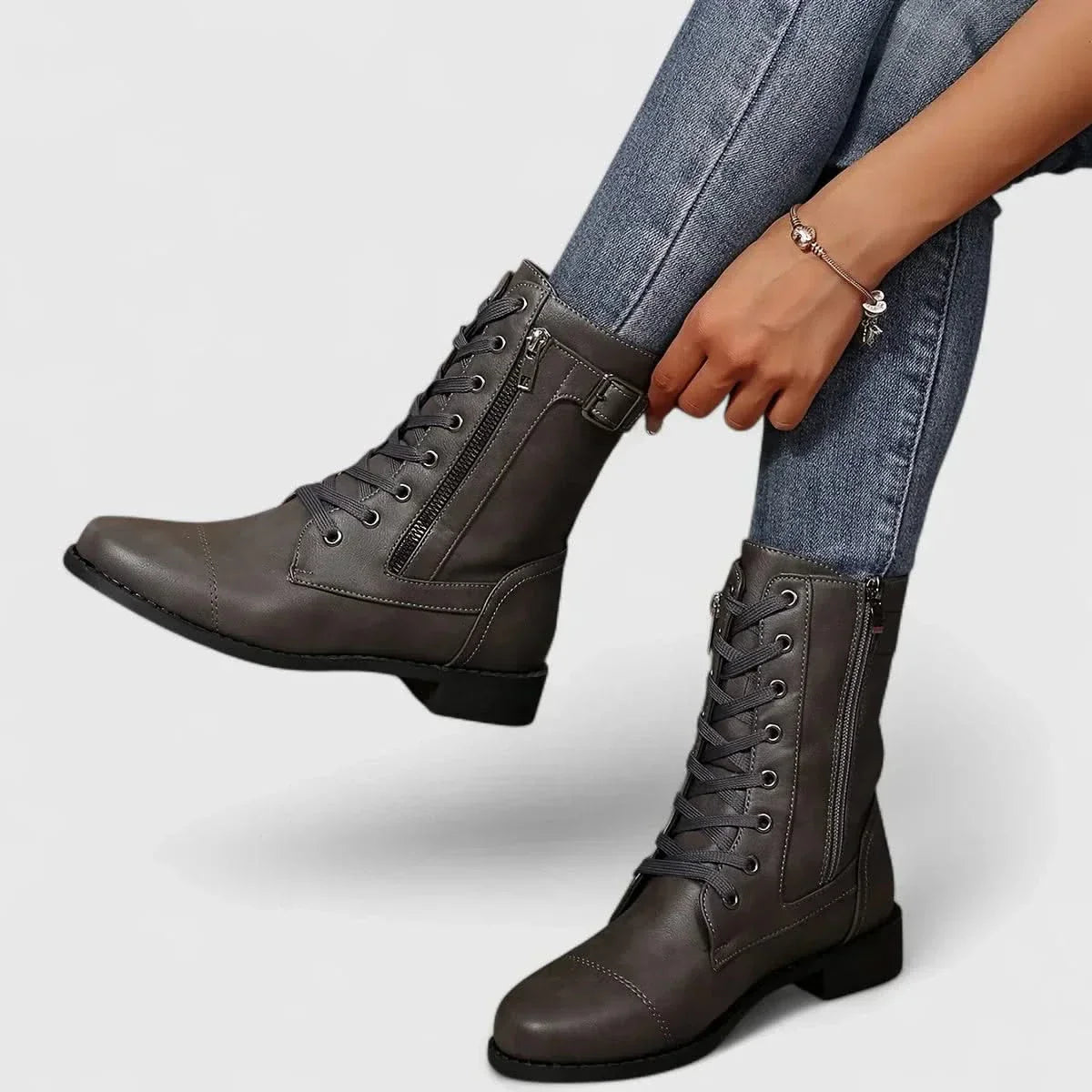 AINSWORTH | Leather boots with adjustable laces