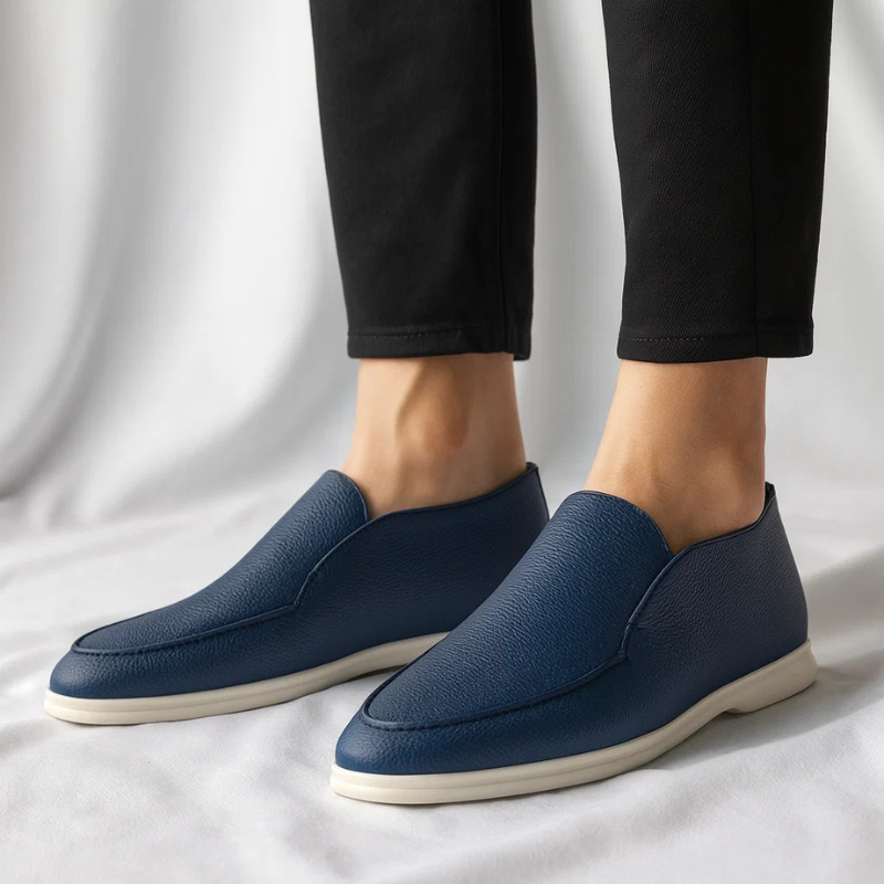 HENRY | Leather loafers with elasticated inserts