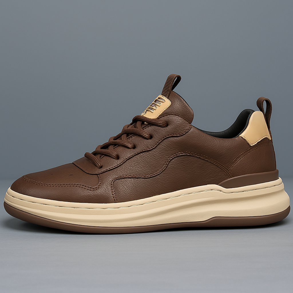 HUDSON | Leather sneaker with contoured panels