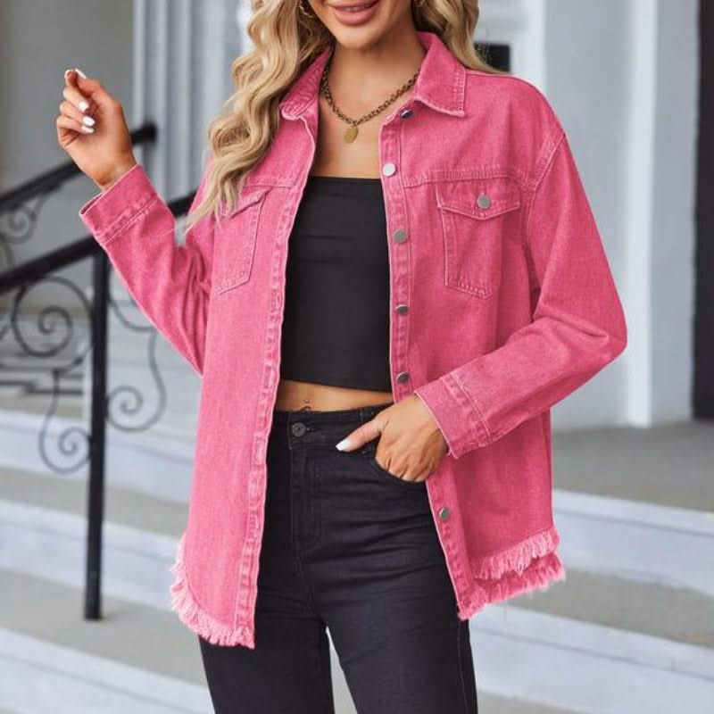 RHETT | Denim jacket with frayed hem