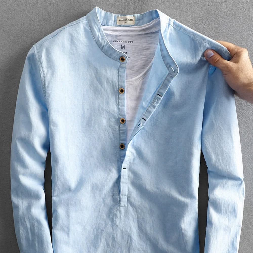CORDEN | Linen shirt with mandarin collar