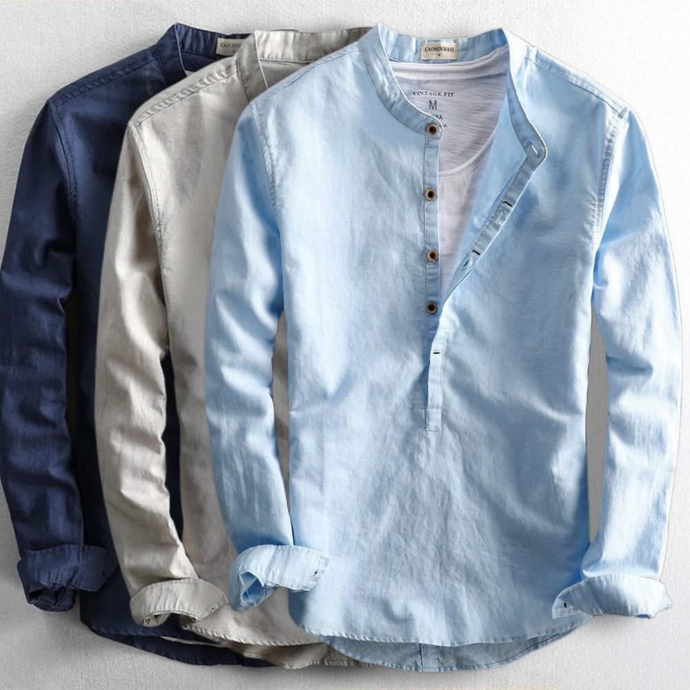 CORDEN | Linen shirt with mandarin collar