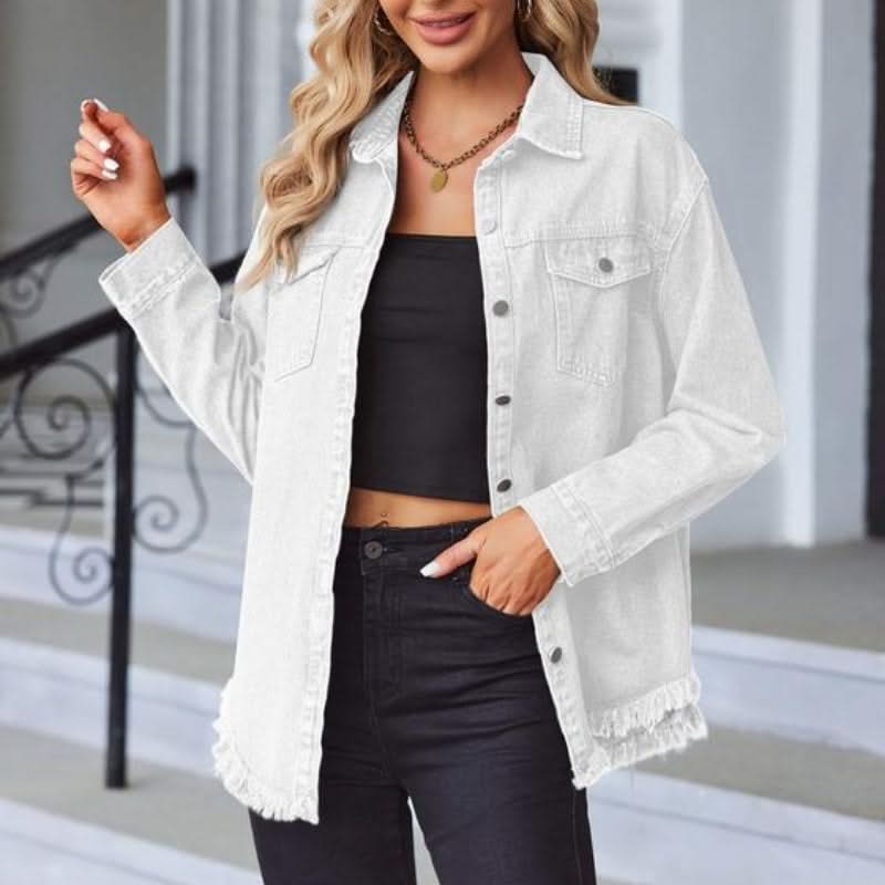RHETT | Denim jacket with frayed hem