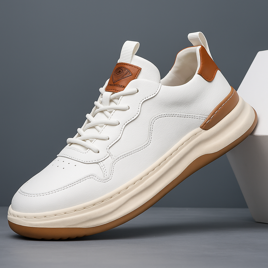 HUDSON | Leather sneaker with contoured panels