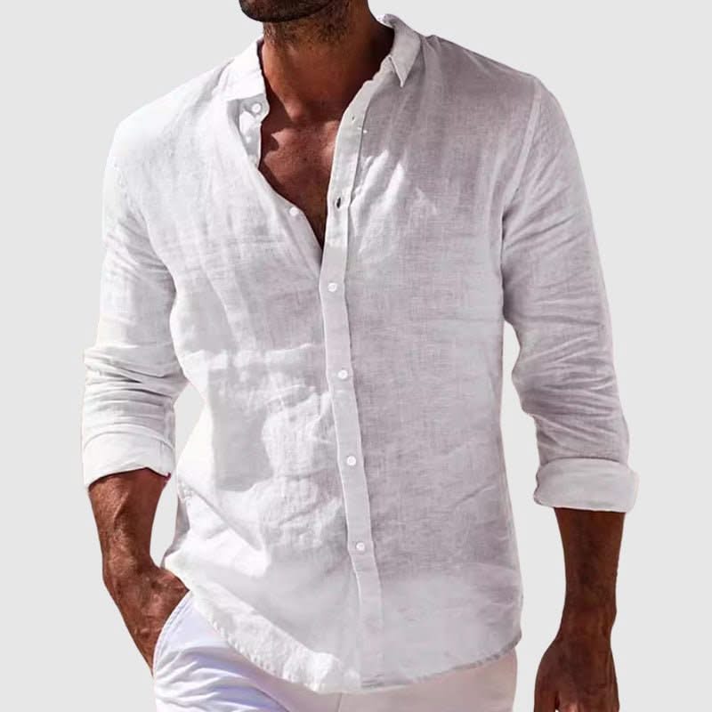 RIVIERA | Linen shirt with point collar