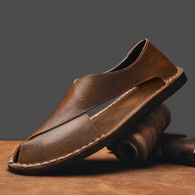 WADE | Leather sandals with crossover strap