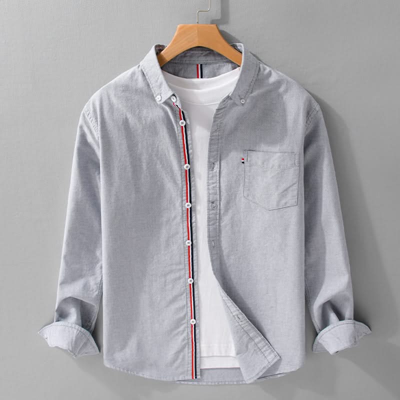 EMILIO | Linen shirt with striped placket
