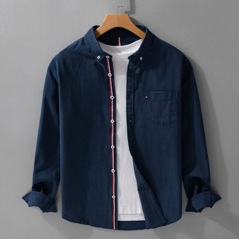 EMILIO | Linen shirt with striped placket