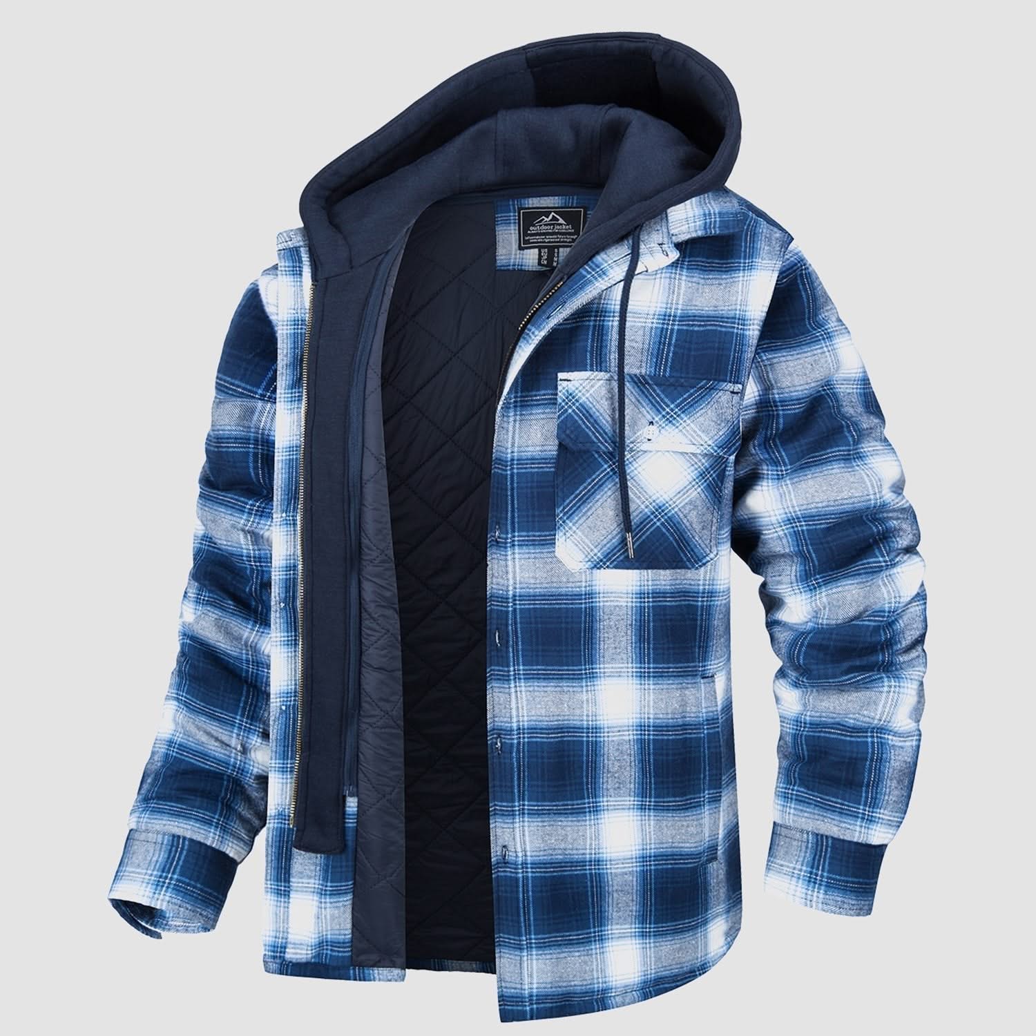 HARRY | Flannel jacket with removable hood