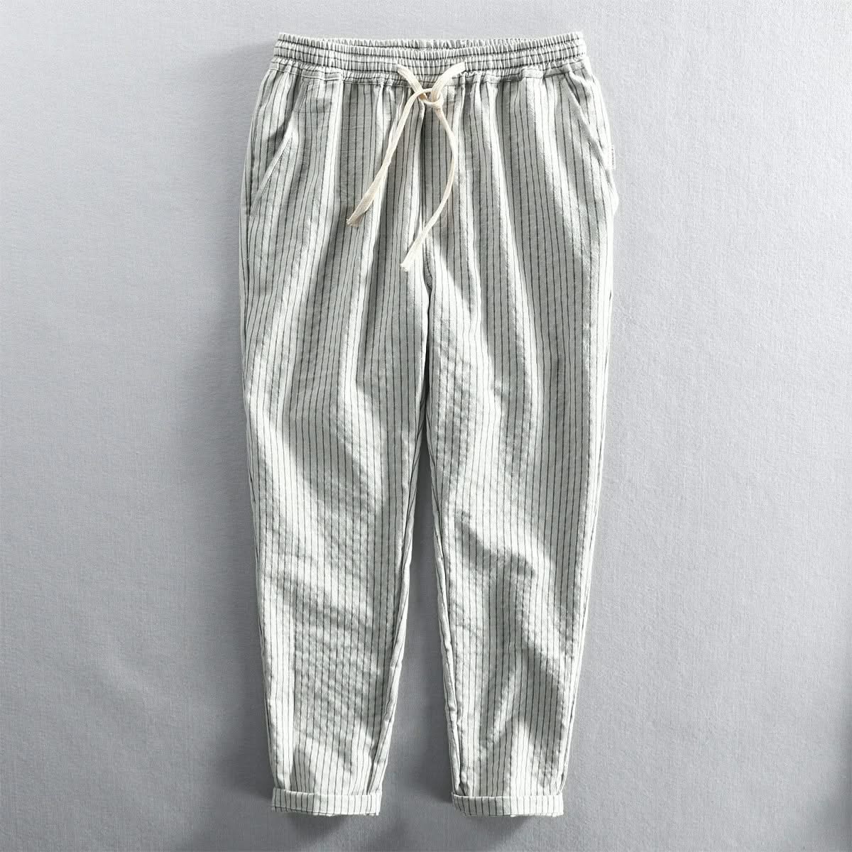 ROCCO | Linen pants with pinstripe