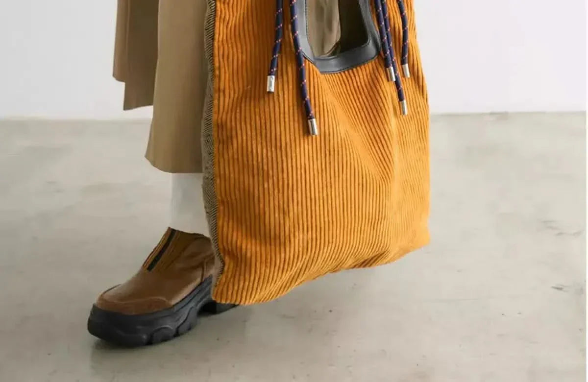 HARRISON | Tote bag with corduroy texture