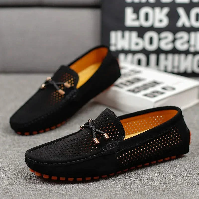 GIANNI | Loafers with perforated leather upper