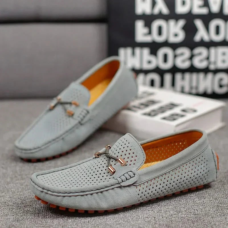 GIANNI | Loafers with perforated leather upper