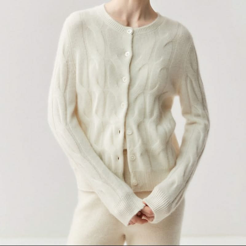 AVELINE | Cable-knit cashmere cardigan