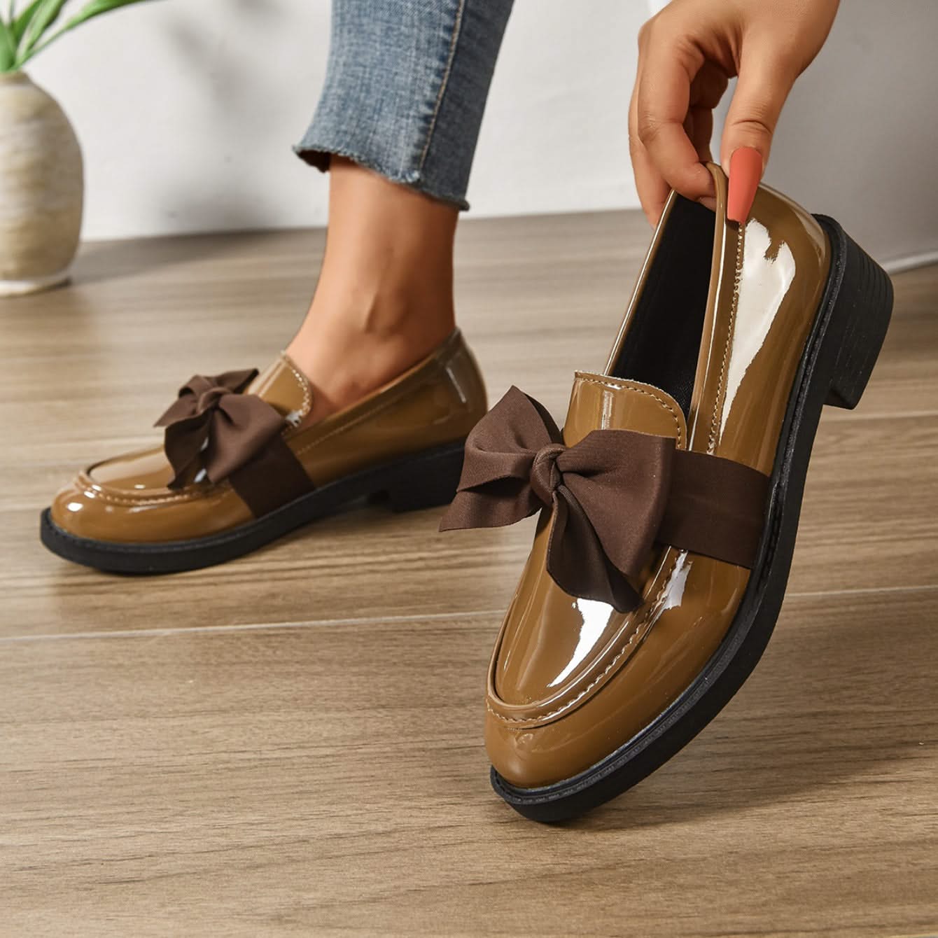 CALEYA | Slip-on loafers with bow detail