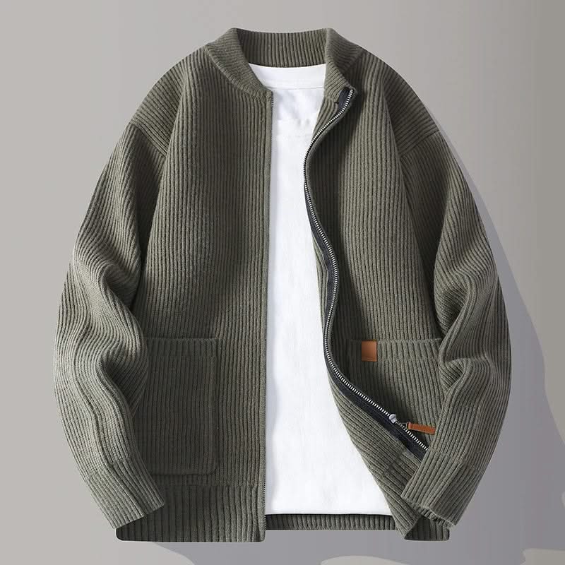 NOVA | Ribbed knit jacket with zip front
