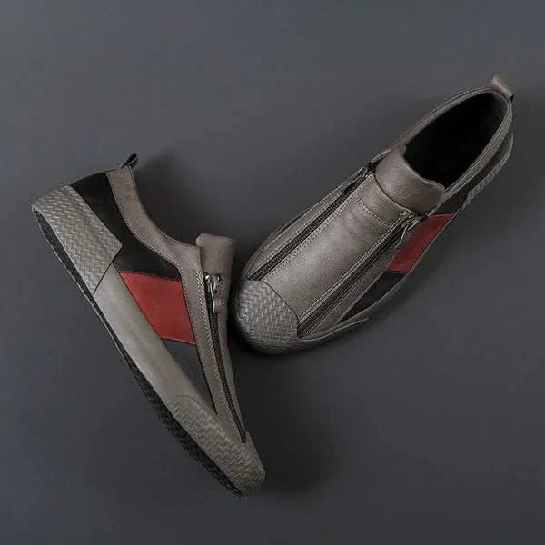 CARRADON | Leather sneakers with colour block panels