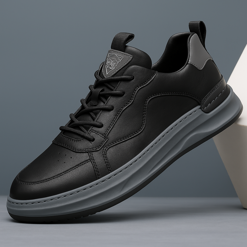 HUDSON | Leather sneaker with contoured panels