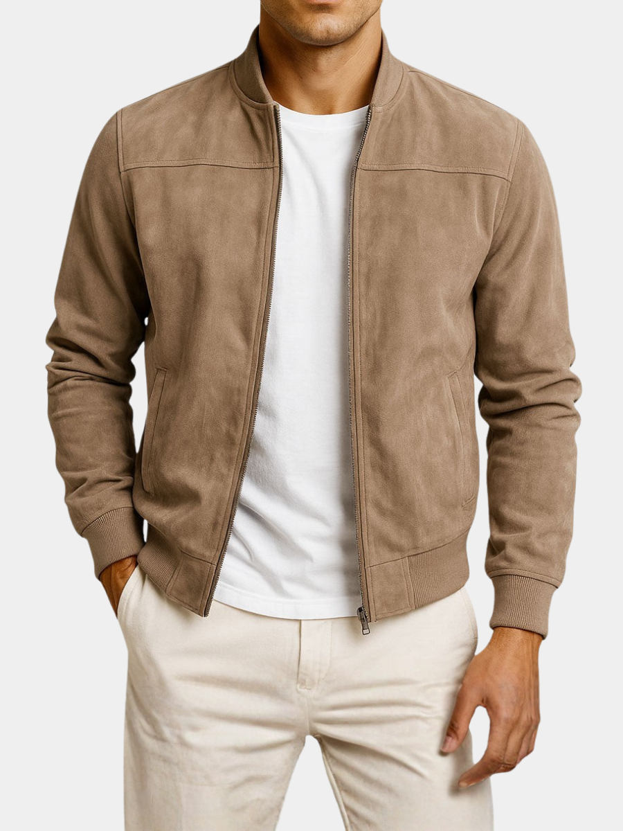 CARTER | Suede jacket with structured shoulders