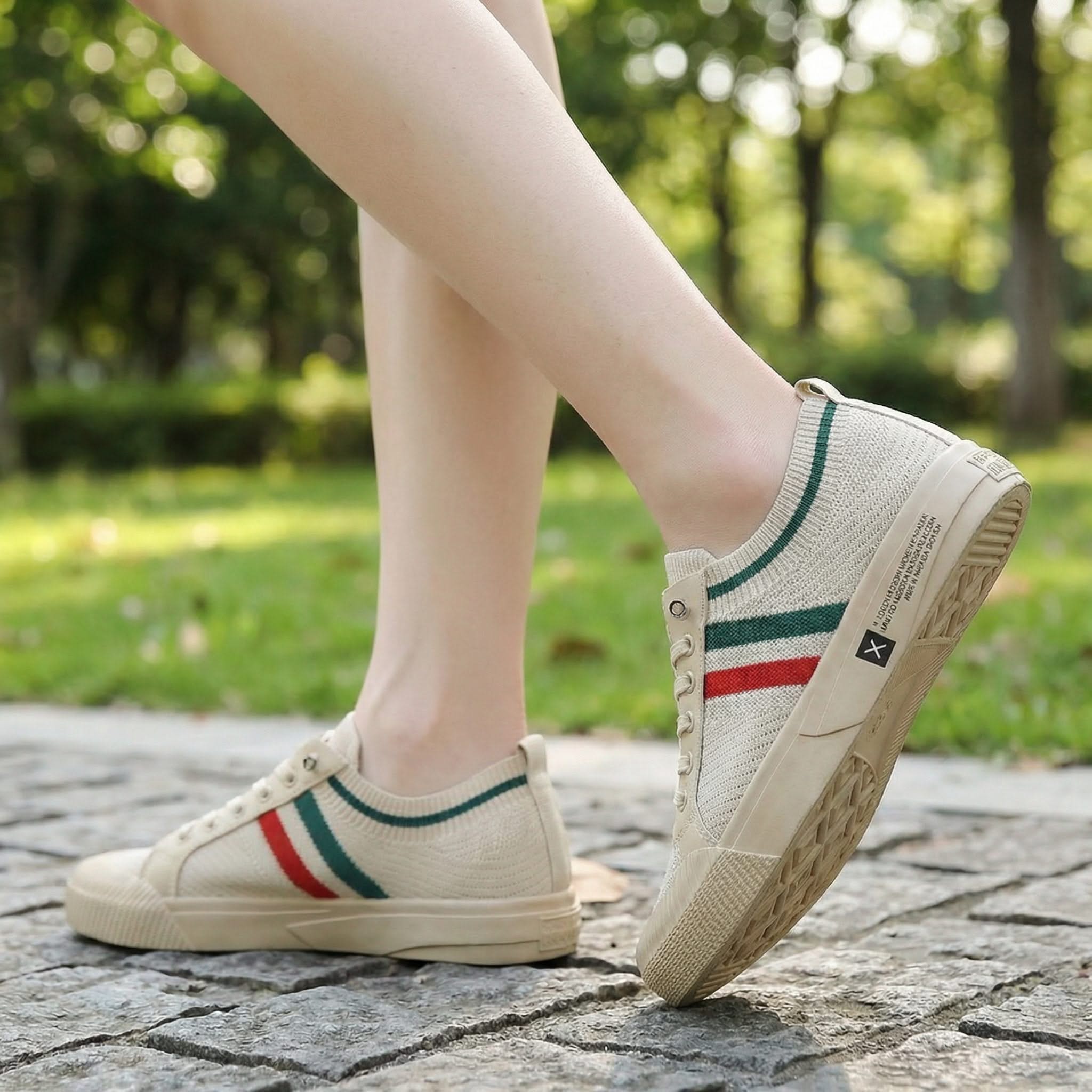 COOPER | Knit sneaker with striped detailing
