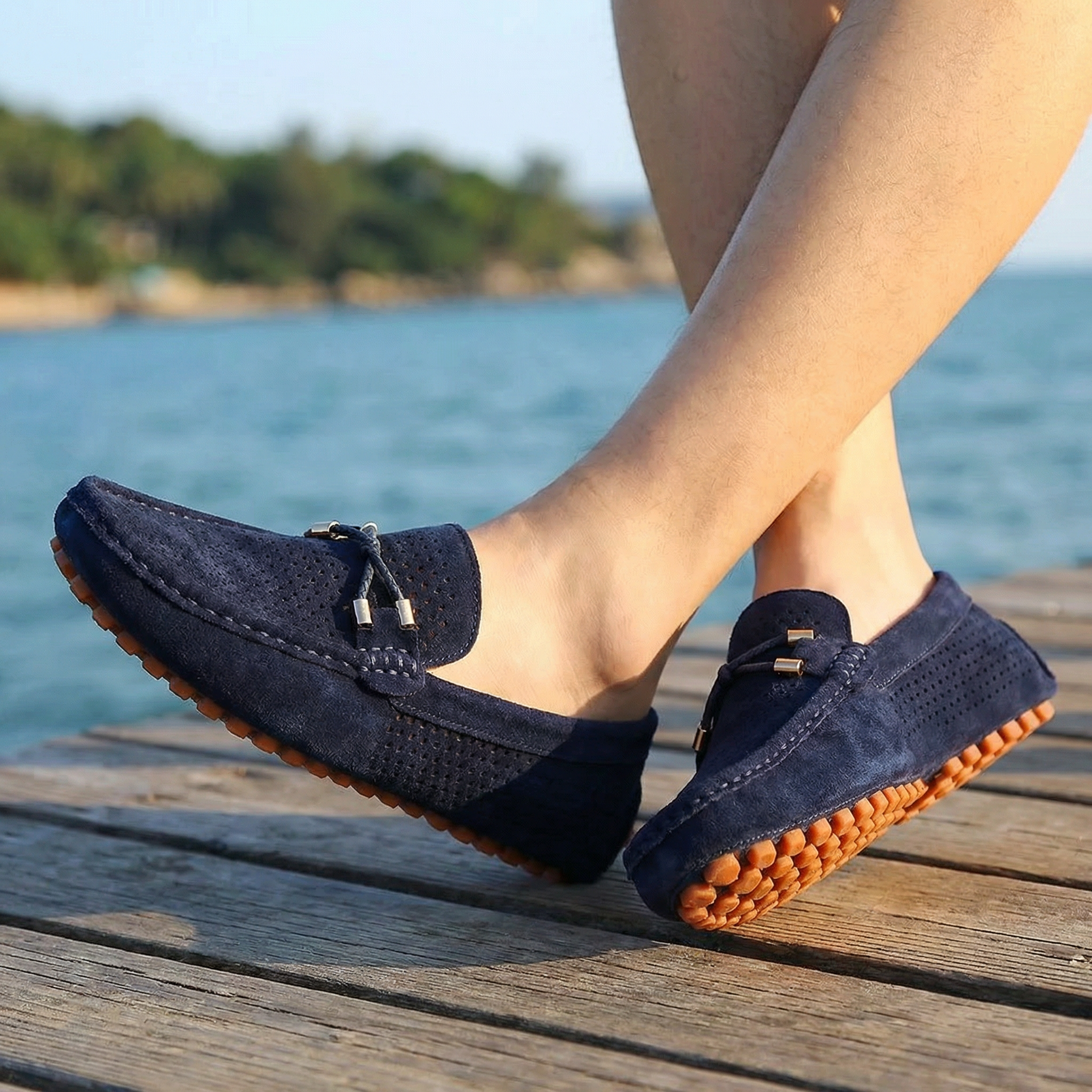GIANNI | Loafers with perforated leather upper
