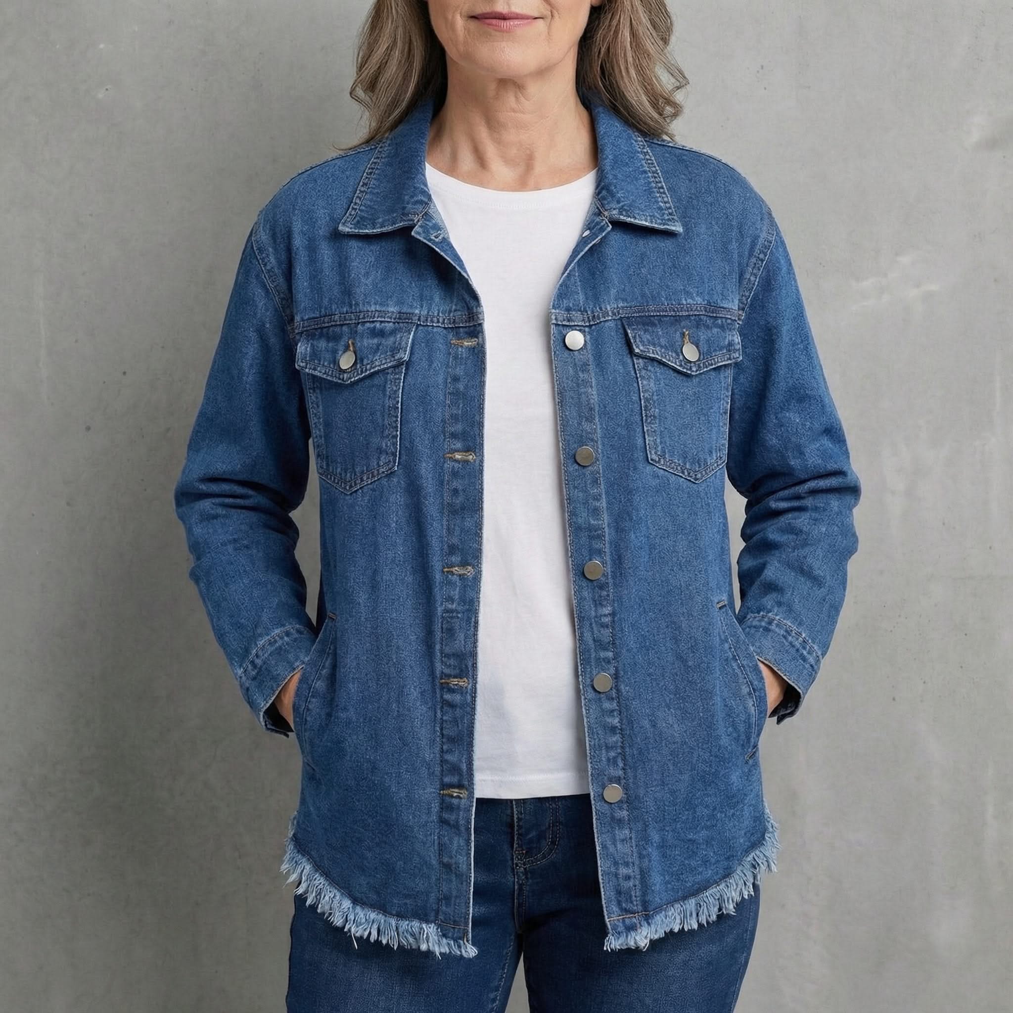 RHETT | Denim jacket with frayed hem