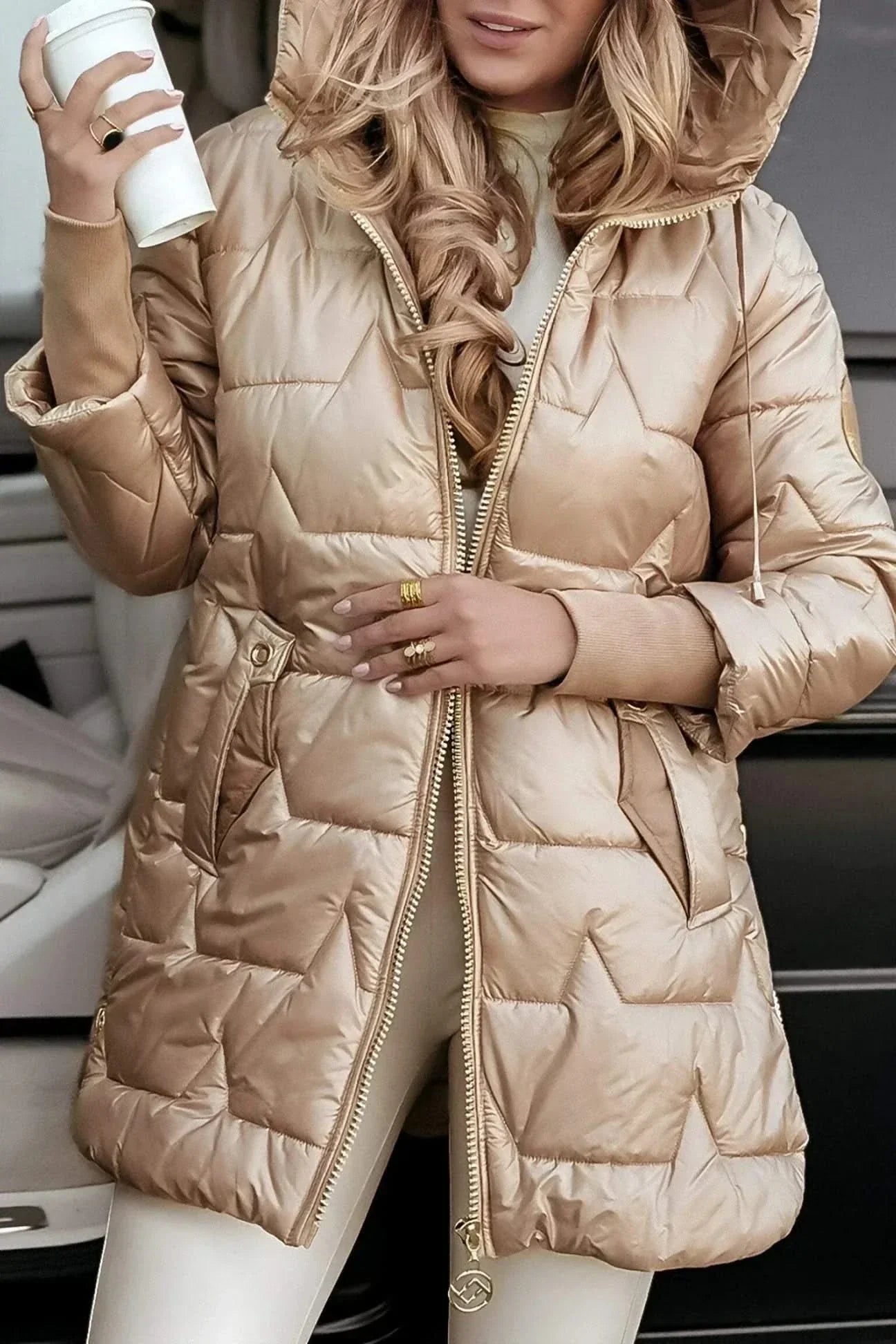 LUNA | Overcoat with padded hood