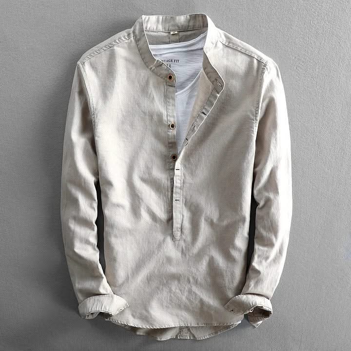 CORDEN | Linen shirt with mandarin collar