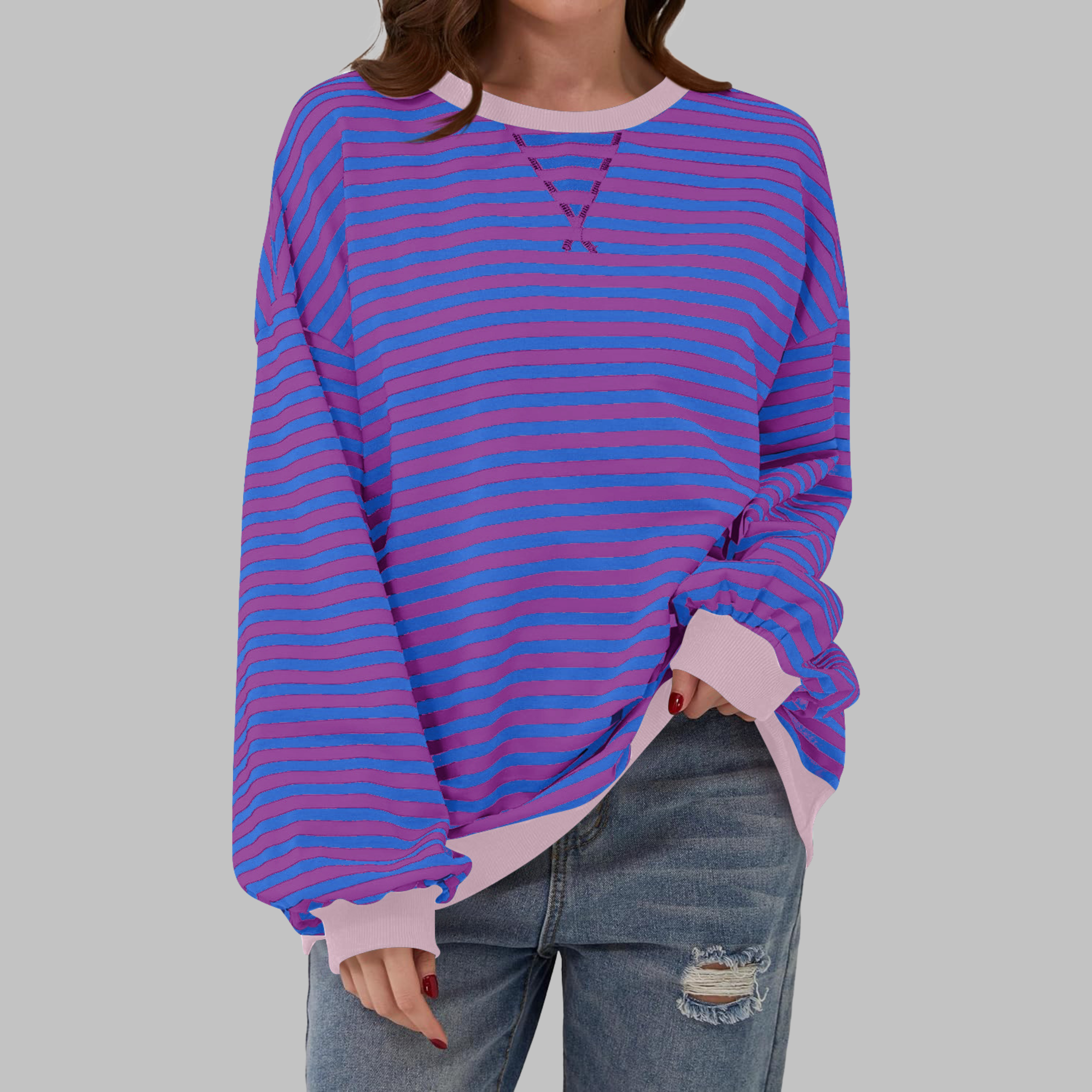ELARA | Striped jumper with ribbed edges