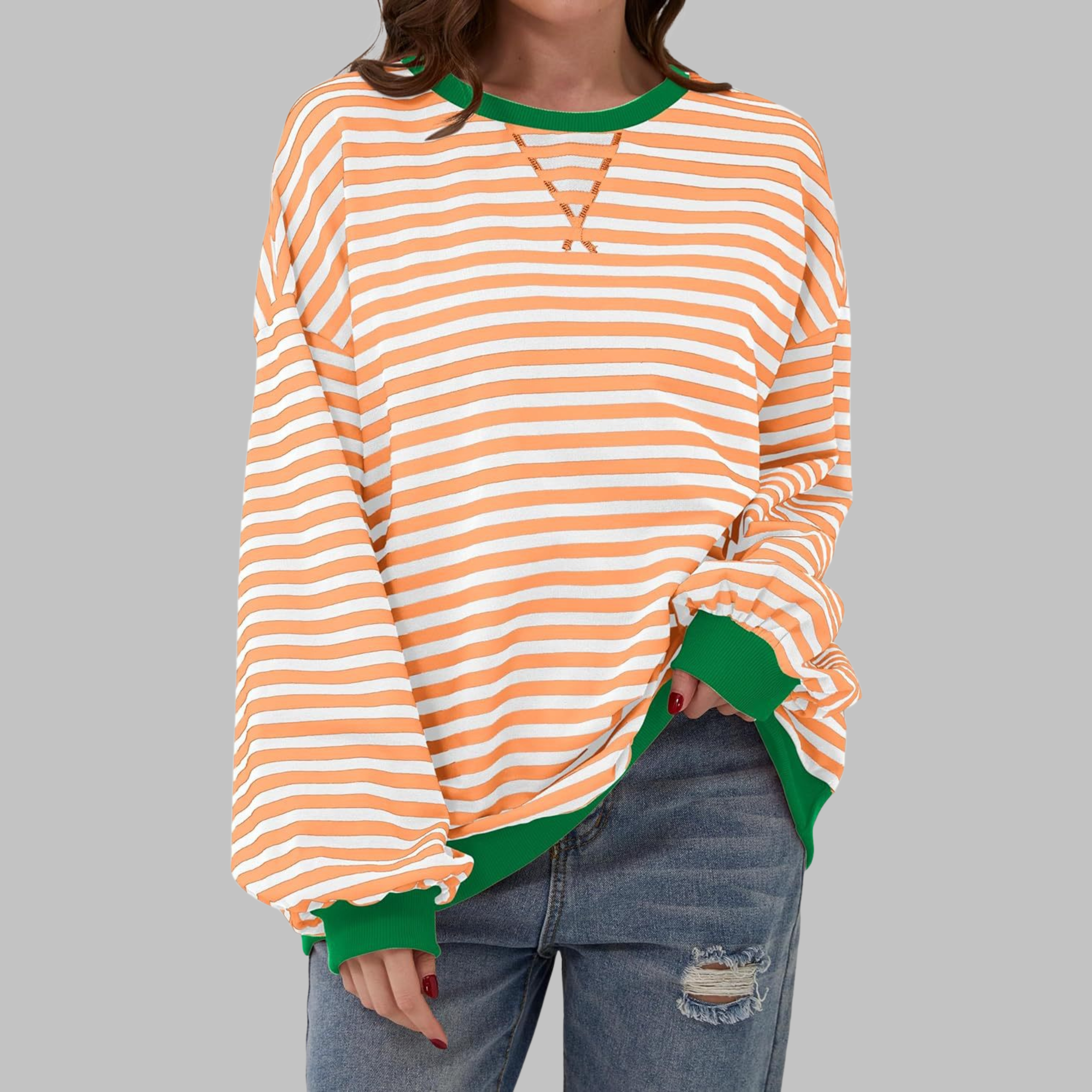 ELARA | Striped jumper with ribbed edges