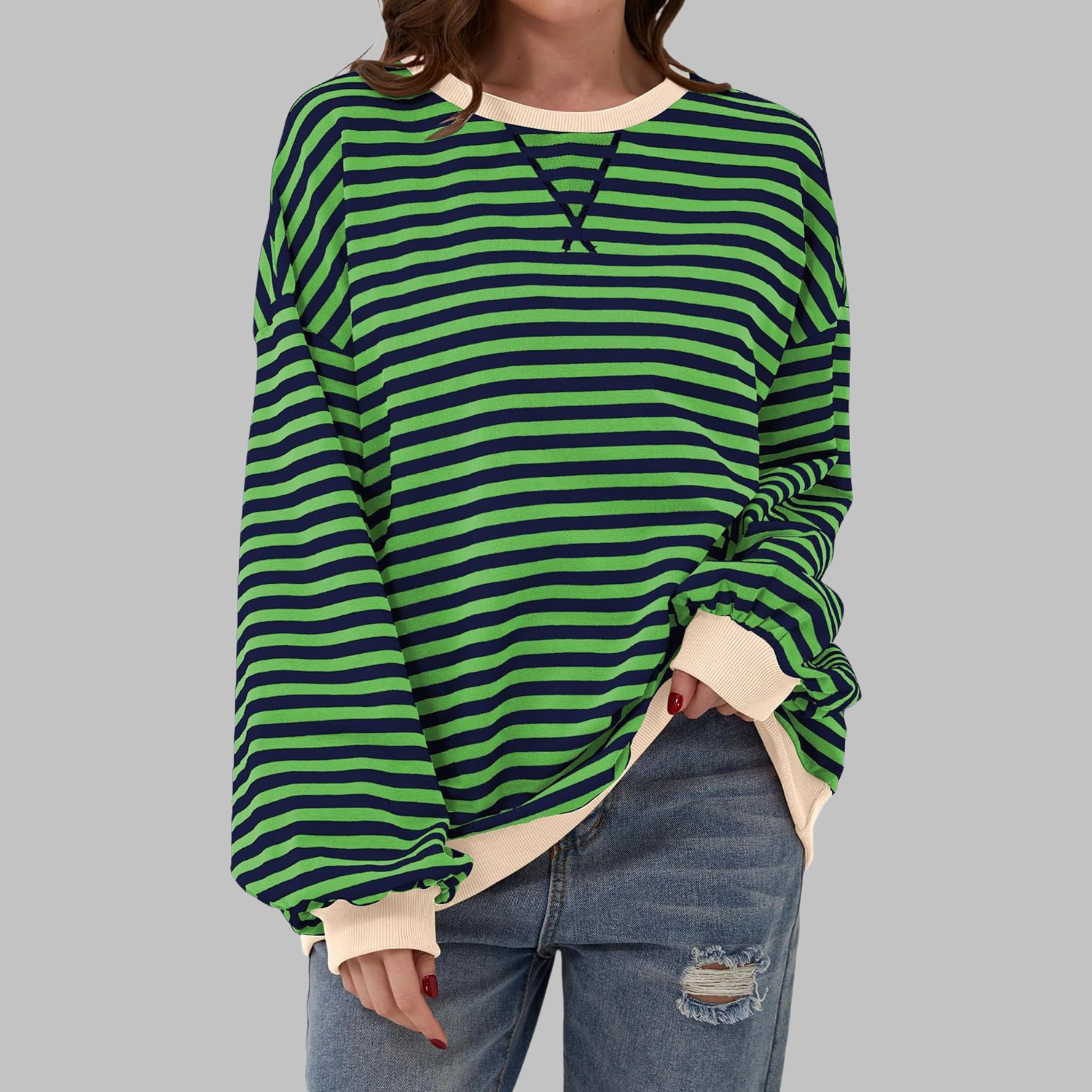 ELARA | Striped jumper with ribbed edges