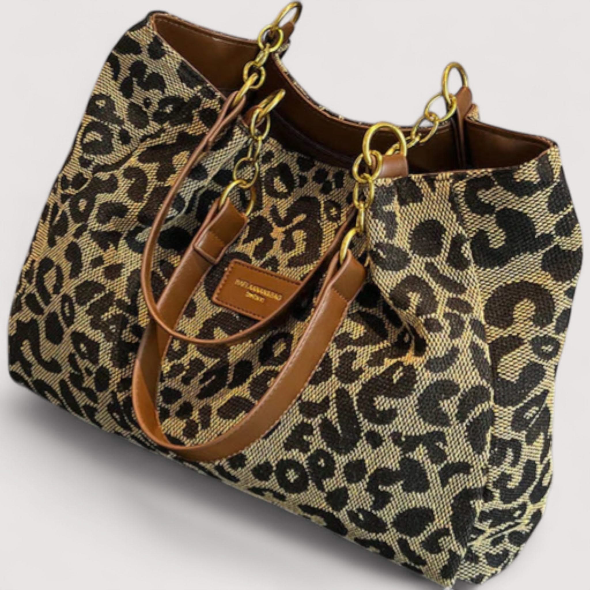 AGNES | Tote bag with leopard print