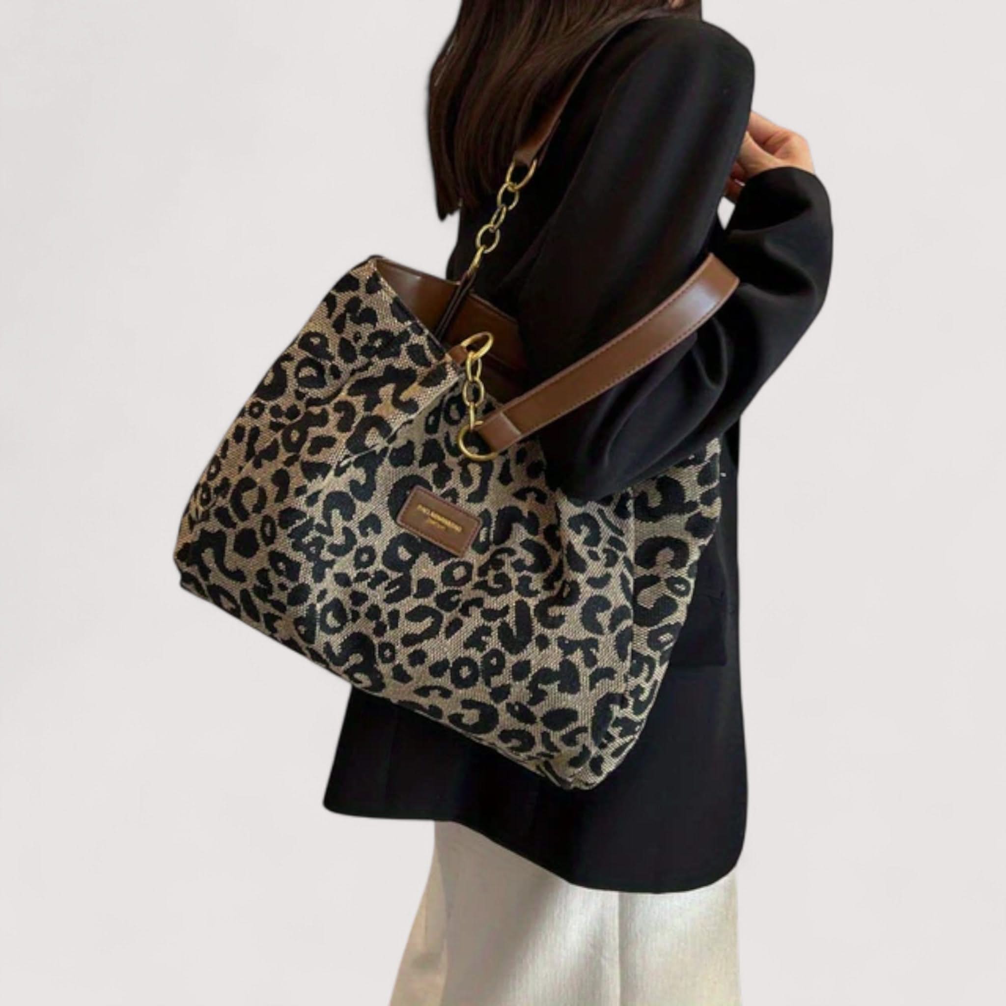 AGNES | Tote bag with leopard print