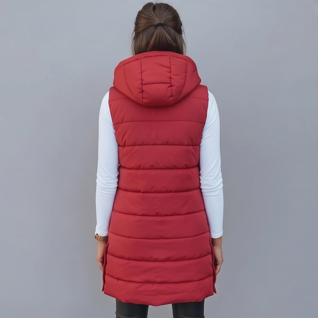 AVELINE | Longline hooded puffer vest