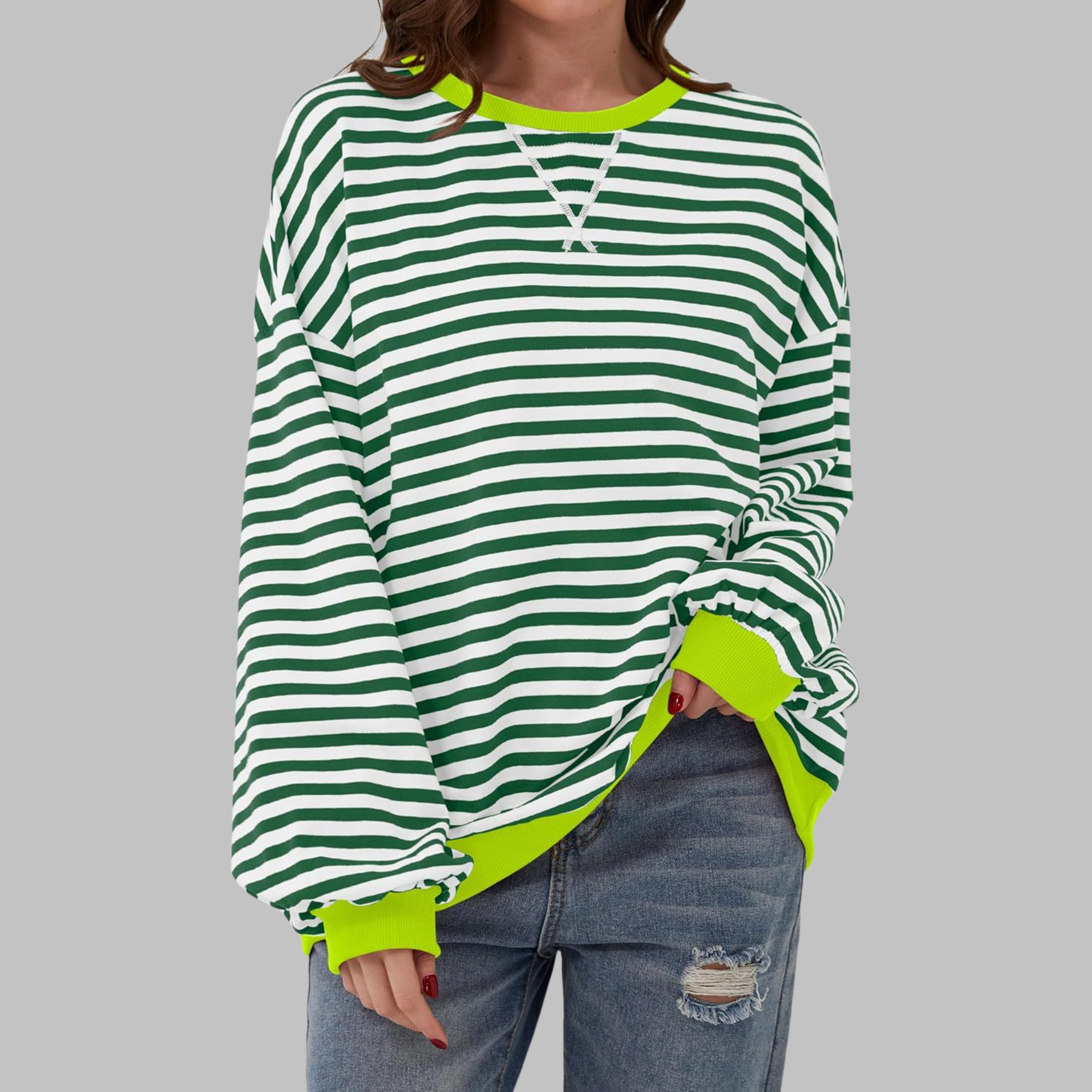 ELARA | Striped jumper with ribbed edges